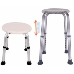 Sgabello Da Doccia, Sedile Da Bagno, Ausilio Rotondo Altezza Regolabile 8 Posizioni Antiscivolo -Stile Bagno 13160576 4