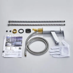 Miscelatore Con Doccetta Estraibile Rubinetto Bagno Per Lavello Finitura Cromo -Stile Bagno 13161047 5