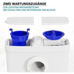 Trituratore Wc WilTec 3/1 450W, Collegamento Frontale, Prevalenza 7m, Per Acque Reflue E Feci -Stile Bagno 13189174 5