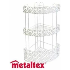 MetalTex Portacosmetici Angolare In Filo Di Metallo Con 3 Ripiani