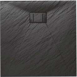 Piatto Doccia Antracite Effetto Pietra Mod. Blend 80x80 Cm Quadrato