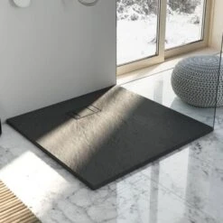 Piatto Doccia Antracite Effetto Pietra Mod. Blend 80x80 Cm Quadrato -Stile Bagno 13392281 4