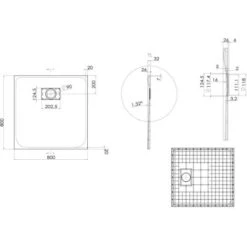 Piatto Doccia Antracite Effetto Pietra Mod. Blend 80x80 Cm Quadrato -Stile Bagno 13392281 5