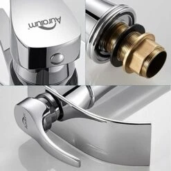 Rubinetto A Collo Alto Cascata Per Lavabo Soprapiano Rubinetto Lavabo Monocomando Monoforo Miscelatore Moderno Curvo Cromato -Stile Bagno 13676092 4