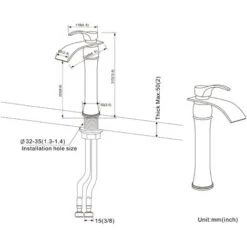 Rubinetto A Collo Alto Cascata Per Lavabo Soprapiano Rubinetto Lavabo Monocomando Monoforo Miscelatore Moderno Curvo Cromato -Stile Bagno 13676092 5