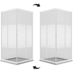 Box Doccia Bianco Vetro Serigrafato H 185 Mod. Blanc Quadrato 70x70 Cm -Stile Bagno 13956831 4