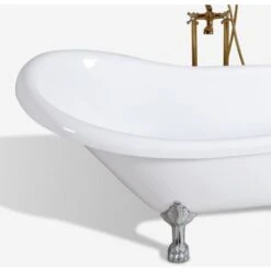 Vasca Da Bagno Freestanding Con Piedini Retrò Vintage Francese Maiorca -Stile Bagno 14000645 4