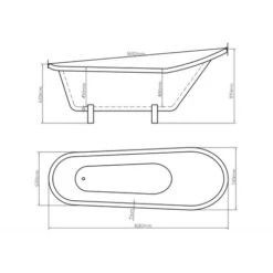 Vasca Da Bagno Freestanding Con Piedini Retrò Vintage Francese Maiorca -Stile Bagno 14000645 5