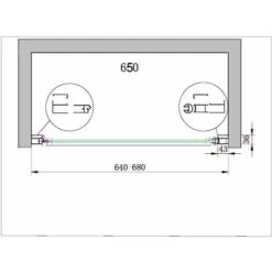 Parete Doccia Battente In Nicchia Vetro 8 Mm Easy-clean Reversibile 64-68 REGOLABILE - H 200 CM - 8 MM -Stile Bagno 14362437 3