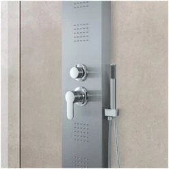 Pannello Doccia Idromassaggio In Acciaio Inox Satinato Con Doccetta -Stile Bagno 14859936 3