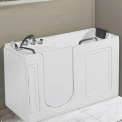 Vasca Per Anziani Modello Lotus 1334x673x1016 Mm Con Pannello Esterno A Sinistra