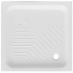 Piatto Doccia Quadrato In Ceramica Bianca Cm 70x70 Con Antiscivolo Integrato Spessore Cm 10