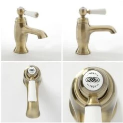 Hudson Reed Elizabeth Rubinetto Miscelatore Monoforo Per Lavabo Bagno Con Design A Leva - Colore Oro Spazzolato - 70 X Ø55 X 120mm -Stile Bagno 15131784 4