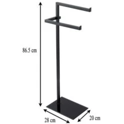 Piantana Portasciugamani Nero Opaco Con Base In Vetro Lucido -Stile Bagno 15181294 3