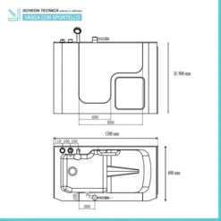 Vasca Con Sportello Per Anziani E Disabili 130x90 Cm Apertura A Sinistra -Stile Bagno 15254652 3