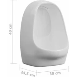 Orinatoio Sospeso Con Sciacquone In Ceramica Bianco VidaXL -Stile Bagno 15473760 3