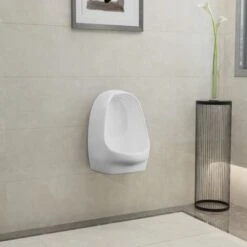 Orinatoio Sospeso Con Sciacquone In Ceramica Bianco VidaXL -Stile Bagno 15473760 4