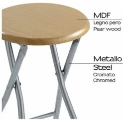 Gedy Sgabello Co73 Pero/Hiroko Metallo 46x29,8x29,8 Cm -Stile Bagno 15555155 4