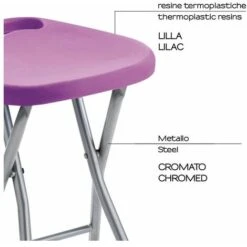 Gedy Sgabello Co75 Lilla Metallo 46,5x30x29,3 Cm -Stile Bagno 15555159 4