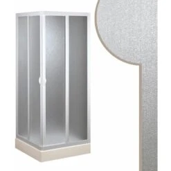 Box Doccia Scorrevole In Acrilico Mod. Smart Con Apertura Centrale 80x80 Cm