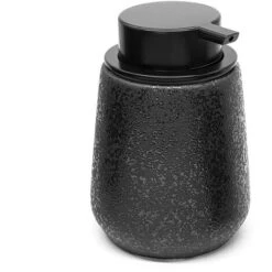 Dispenser Sapone Liquido In Ceramica Nero Con Effetto Glitter