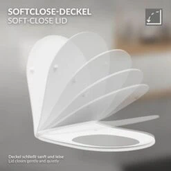 Toilette Sospesa Muro Wc Sedile Soft Close Sedile Toilette Kit Montaggio Bianco -Stile Bagno 16222297 4