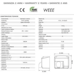 Asciugamani Elettrico Antivandalo In Acciaio Inox Lucido 2500W -Stile Bagno 16311264 3