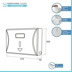 Distributore Salviette Per Carta Piegata Z-V Bianco In ABS -Stile Bagno 16311269 3