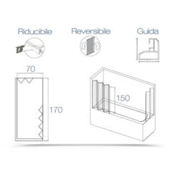 Box Sopravasca Galassia 2 Ante 70x150cm Apertura Angolare -Stile Bagno 16596310 4