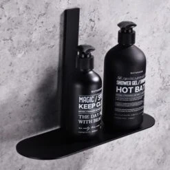 Mensola Per Bagno Nera Serie Evolution - Fissaggio Con Biadesivo O Ad Incollo -Stile Bagno 16977677 4