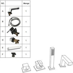 Mucola 4 Fori Doccia A Mano Vasca Da Bagno Set Rubinetto Cerchio -Stile Bagno 16997133 3