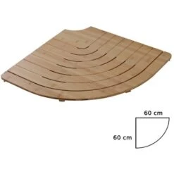Pedana Doccia Semicircolare In Legno Di Bamboo 60x60