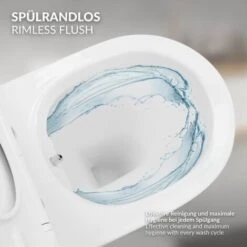 Toilette Senza Brida Da Appendere Funzione Bidet Chiusura Ralentata Automatica -Stile Bagno 17318942 5