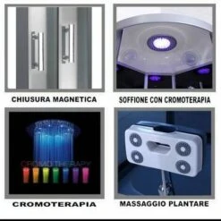 Bagno Italia Box Idromassaggio 80x80 Cabina Doccia Multifunzione Bluetooth 6 Idrogetti Cromoterapia Ozonoterapia -Stile Bagno 17445368 3