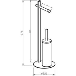 Piantana Portascopino E Portarotolo Nera E Legno Di Bambu -Stile Bagno 17502087 3