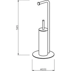 Piantana Bagno Portascopino E Portarotolo Design Moderno In Acciaio Bianco -Stile Bagno 17502089 3