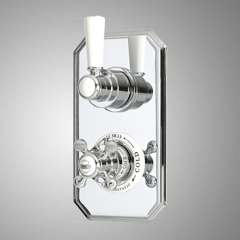 Hudson Reed Elizabeth Miscelatore Doccia A 2 Vie - Design Tradizionale Ad Incasso - Ottone Solido Cromato E Bianco - 210 X 120mm 1 Hudson Reed Elizabeth Miscelatore Doccia A 2 Vie - Design Tradizionale Ad Incasso - Ottone Solido Cromato E Bianco - 210 X 120mm