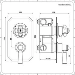 Hudson Reed Elizabeth Miscelatore Doccia A 2 Vie - Design Tradizionale Ad Incasso - Ottone Solido Cromato E Bianco - 210 X 120mm 5 Hudson Reed Elizabeth Miscelatore Doccia A 2 Vie - Design Tradizionale Ad Incasso - Ottone Solido Cromato E Bianco - 210 X 120mm -Stile Bagno 17527334 3