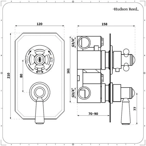 Hudson Reed Elizabeth Miscelatore Doccia A 2 Vie - Design Tradizionale Ad Incasso - Ottone Solido Cromato E Bianco - 210 X 120mm 3 Hudson Reed Elizabeth Miscelatore Doccia A 2 Vie - Design Tradizionale Ad Incasso - Ottone Solido Cromato E Bianco - 210 X 120mm - immagine 3