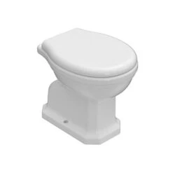 Ceramica Globo Water Paestum Scarico A Terra Distanziato Da Muro Cm. 57x37 Bianco Lucido