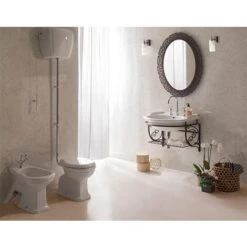 Ceramica Globo Water Paestum Scarico A Terra Distanziato Da Muro Cm. 57x37 Bianco Lucido -Stile Bagno 17557614 4