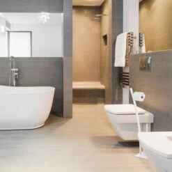 Relaxdays Set Di Accessori Per WC, Piantana Con Portarotolo, Scopino E Portascopino, Igienico, 78x29x20 Cm, Bianco -Stile Bagno 17662312 3