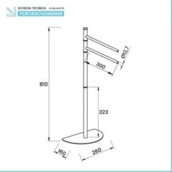 Piantana Portasciugamani Salvaspazio 2 Bracci Cromo Lucido -Stile Bagno 17813348 3
