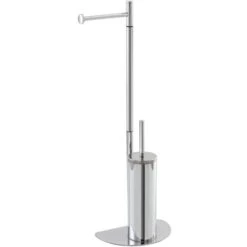 Piantana Portascopino E Portarotolo Salvaspazio Cromo