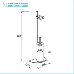 Piantana Portascopino E Portarotolo Salvaspazio Cromo -Stile Bagno 17813350 3