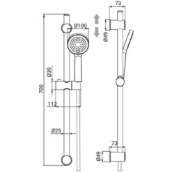 Saliscendi Nero Anticalcare Con Doccino A 1 Getto - Serie Vogue -Stile Bagno 18052783 4