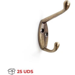 Appendiabiti Da Parete Stile Funzionale Prodotto In Zama Finitura In Pelle Antica Grande Capacità Di Carico Misure 185485mm Sistema Di Fissaggio Avvitato 25 Unità