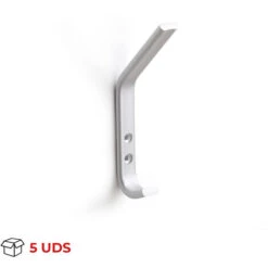 Appendiabiti Da Parete - Grande Capacità Di Carico - Misure Di 20x74x175 Mm - Sistema Di Fissaggio Con Viti - Colore Anodizzato Opaco - 5 Unità