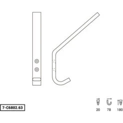 Appendiabiti Da Parete - Grande Capacità Di Carico - Misure Di 20x74x175 Mm - Sistema Di Fissaggio Con Viti - Colore Anodizzato Opaco - 5 Unità -Stile Bagno 18088938 4