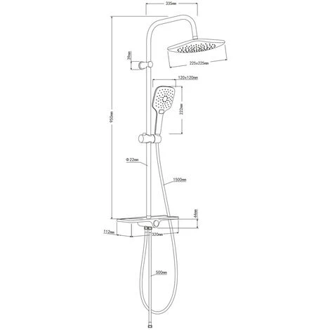 Colonna Doccia Attrezzata 009 Ottone Cromato 2 Funzioni Soffione Doccetta Quadro Pezzi 1 3 Colonna Doccia Attrezzata 009 Ottone Cromato 2 Funzioni Soffione Doccetta Quadro Pezzi 1 - immagine 3